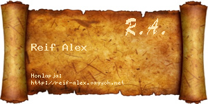 Reif Alex névjegykártya